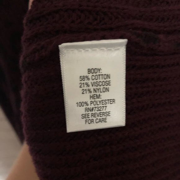 NWT Apt. 9 Burgundy Leopard Sweater With Black Hem - Picture 6 of 6